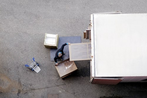 Recycling center handling mattress disposal