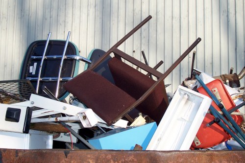 Recycling center processing mattresses